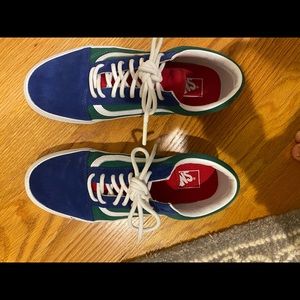 color block lace up ankle vans